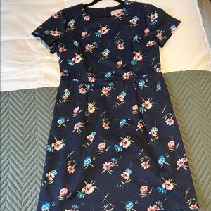 LOFT Navy Floral Mini Dress